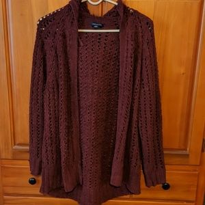 American Eagle hooded cozy cardigan sweater